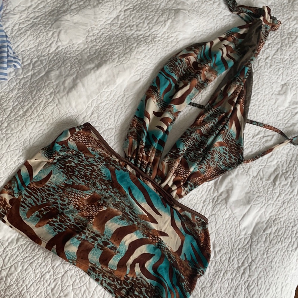 Dress ties up on the top and back
